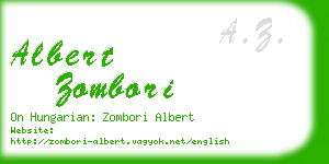 albert zombori business card